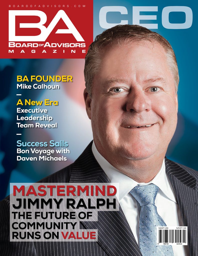 Jimmy Ralph on magazine cover announcing him as CEO of Board of Advisors